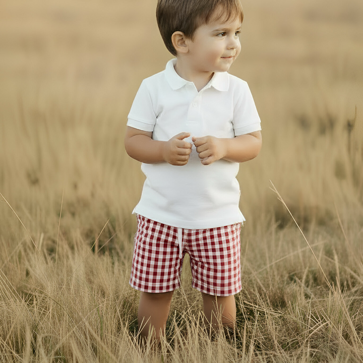Boys Sonny Shorts - Red Check