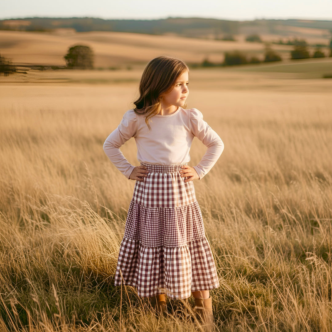 Girls Puff Sleeve Knit Top - Pink