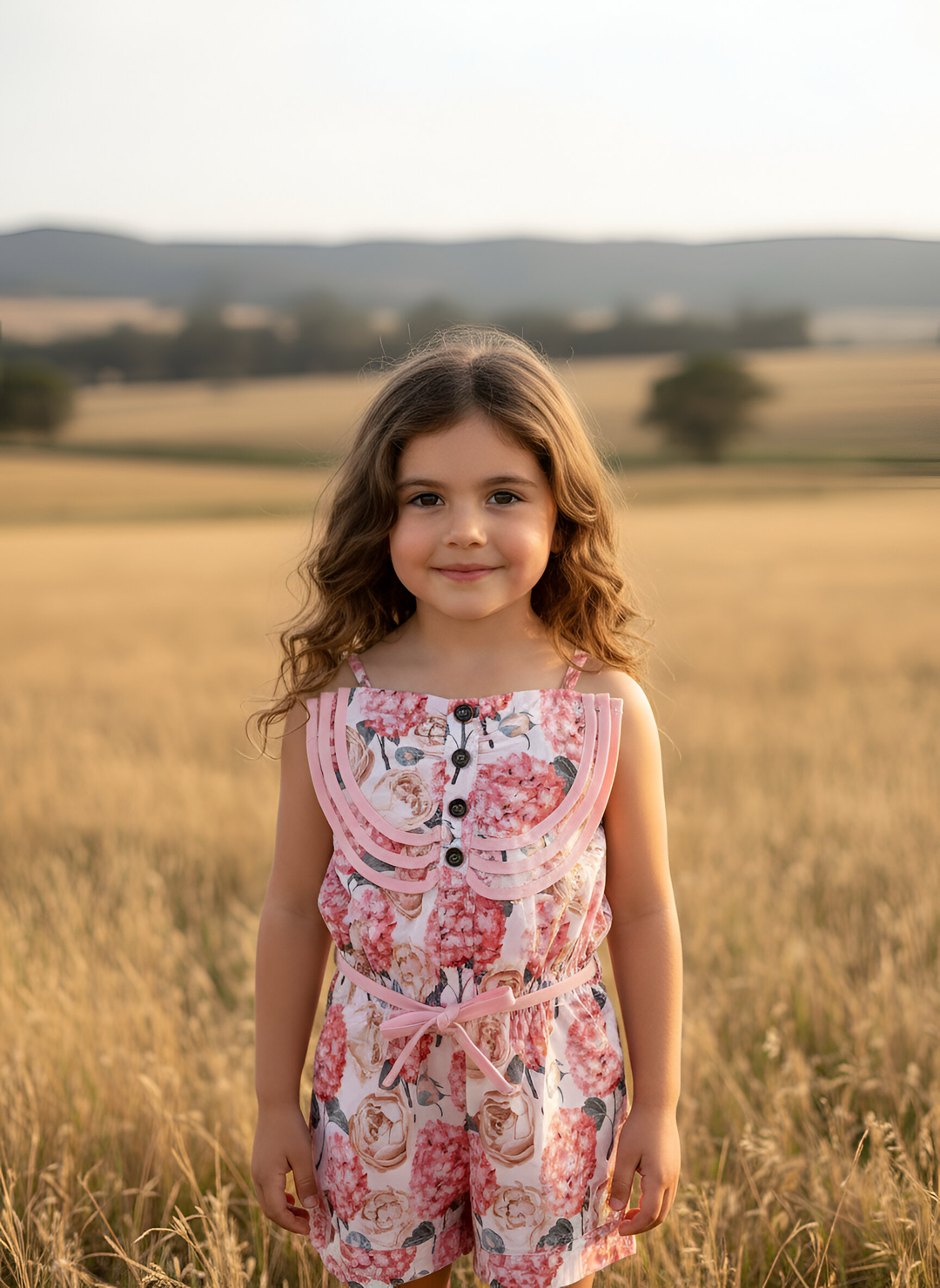 Girls Miranda Playsuit - Pink Blossom