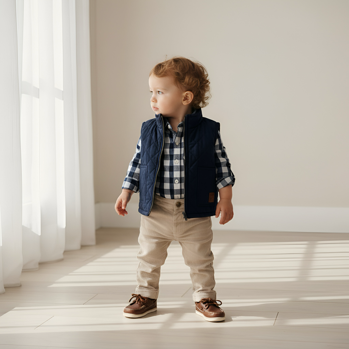 Baby Boys Campbell Vest - Navy