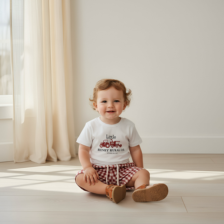 Baby Boys Tractor Tee - Red 26