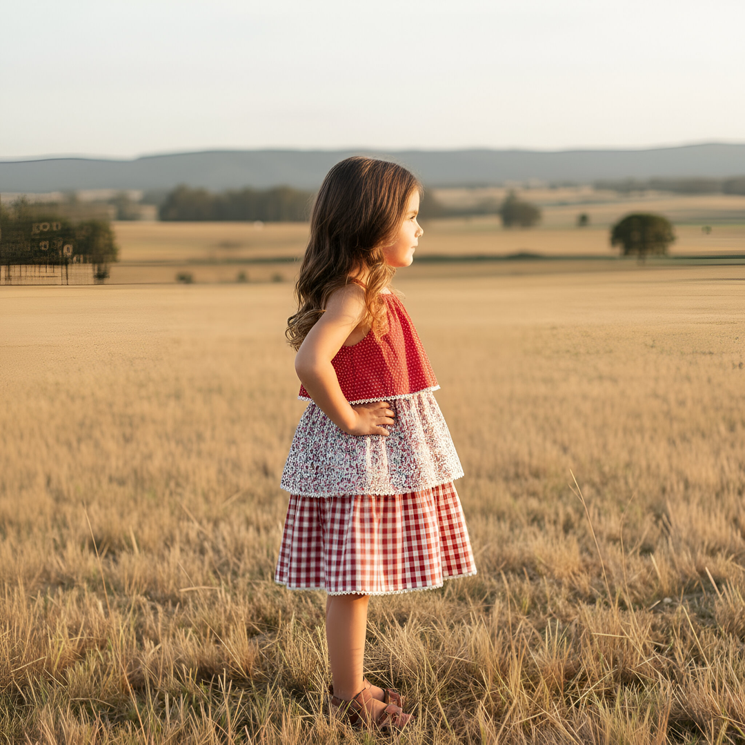 Girls Sadie Dress -  Festive Floral 25