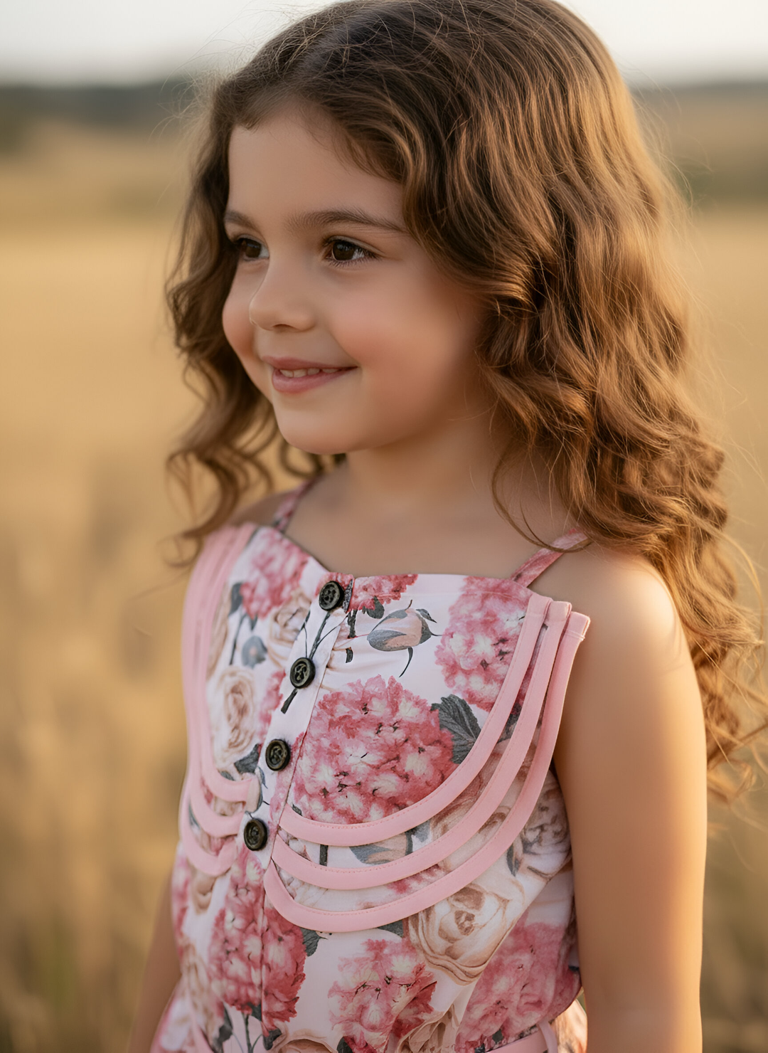 Girls Miranda Playsuit - Pink Blossom