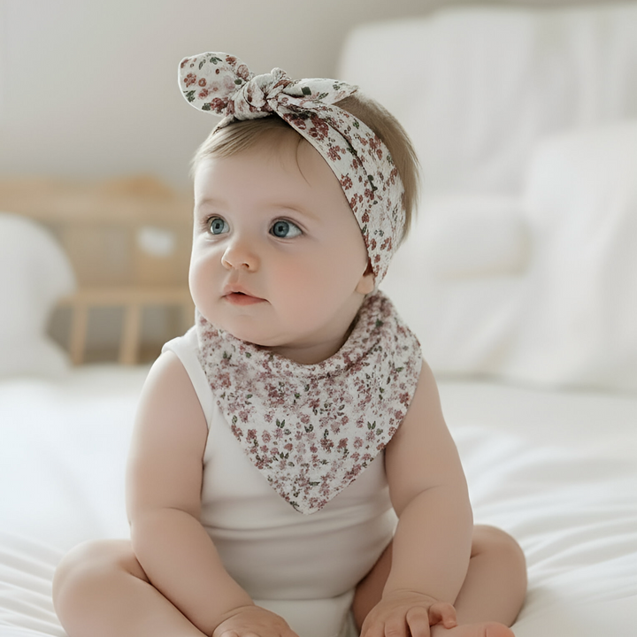 Baby Girls Dribble Bib - Pink Petite Floral