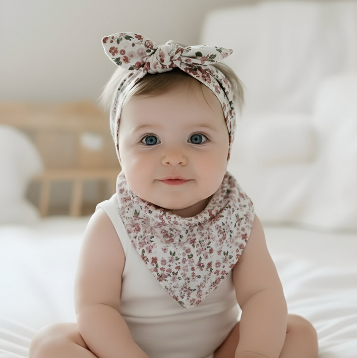 Baby Girls Dribble Bib - Pink Petite Floral