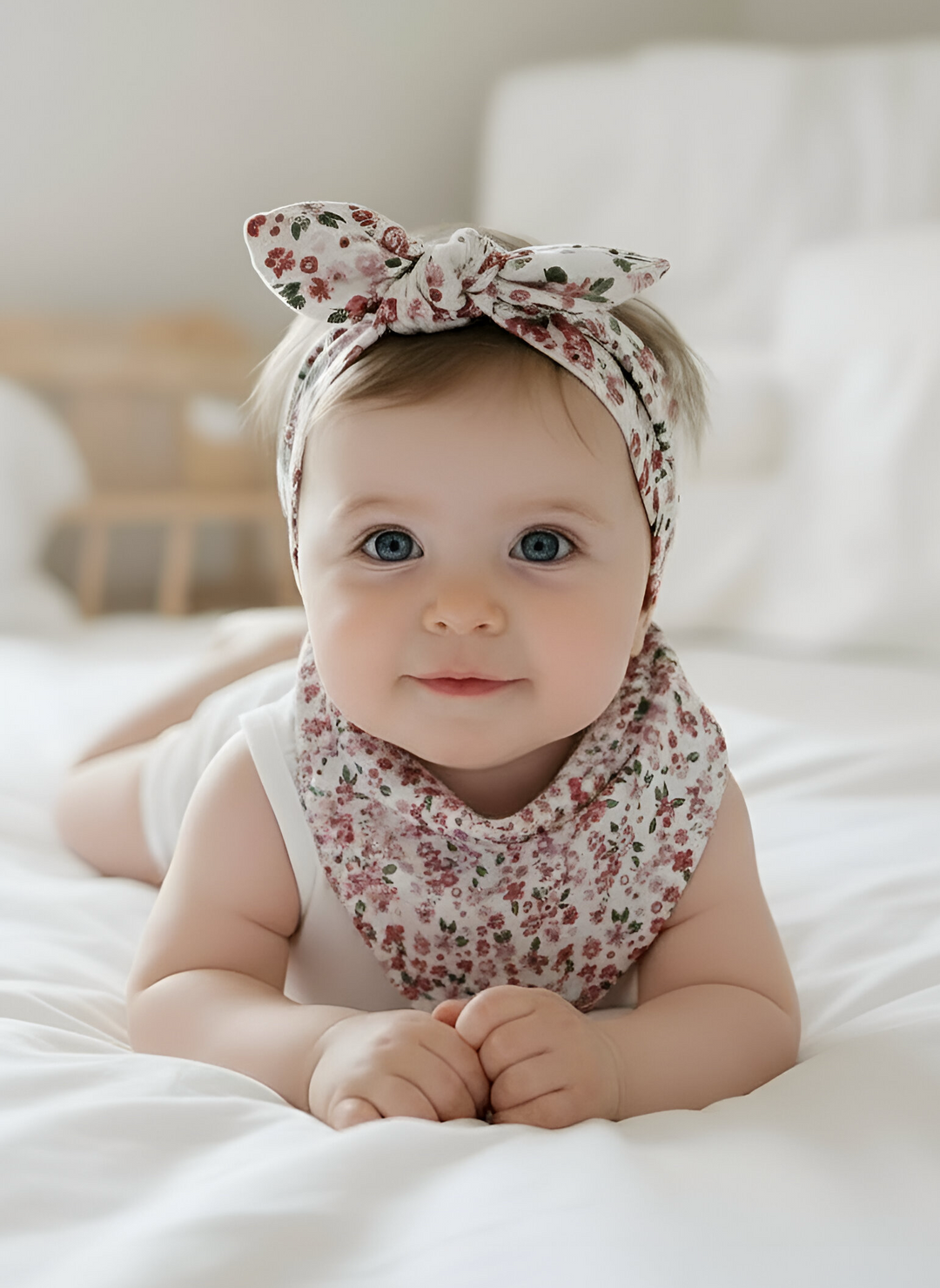 Baby Girls Dribble Bib - Pink Petite Floral