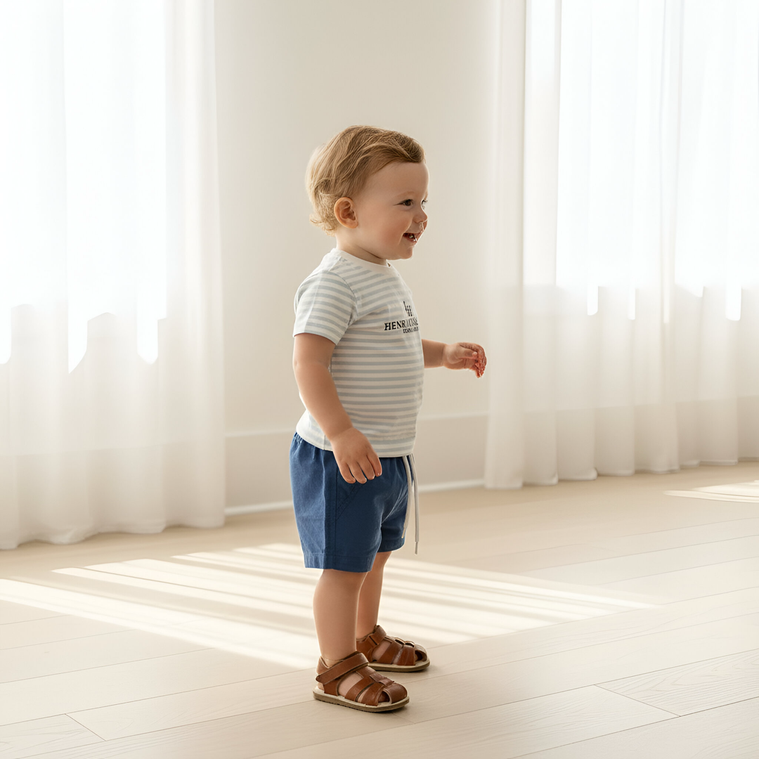 Baby Boys Henry Rural Co Tee - Blue White Stripe 26