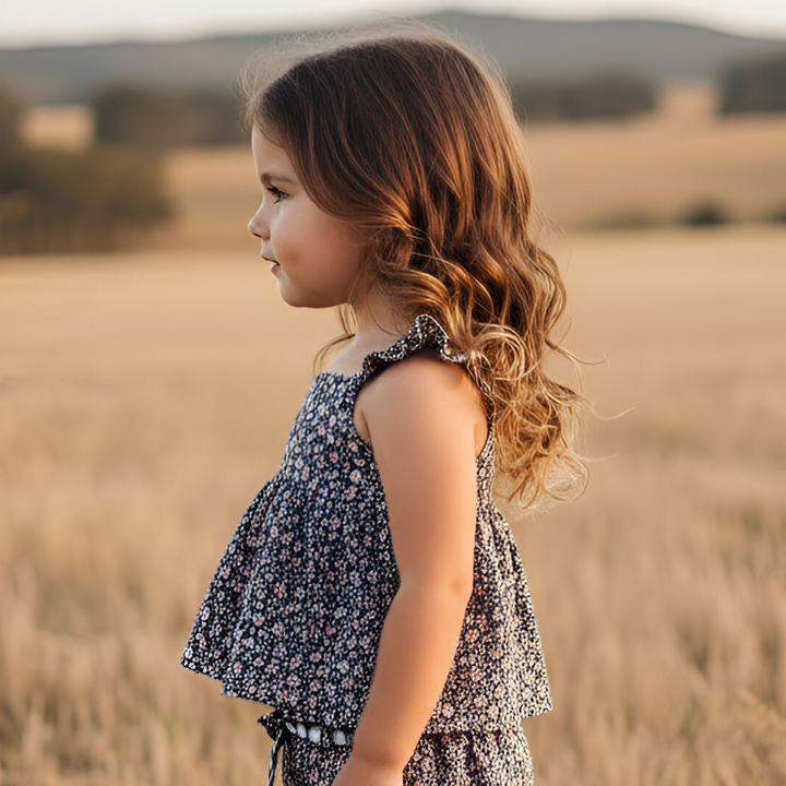 Girls Esme Top - Vintage Posy