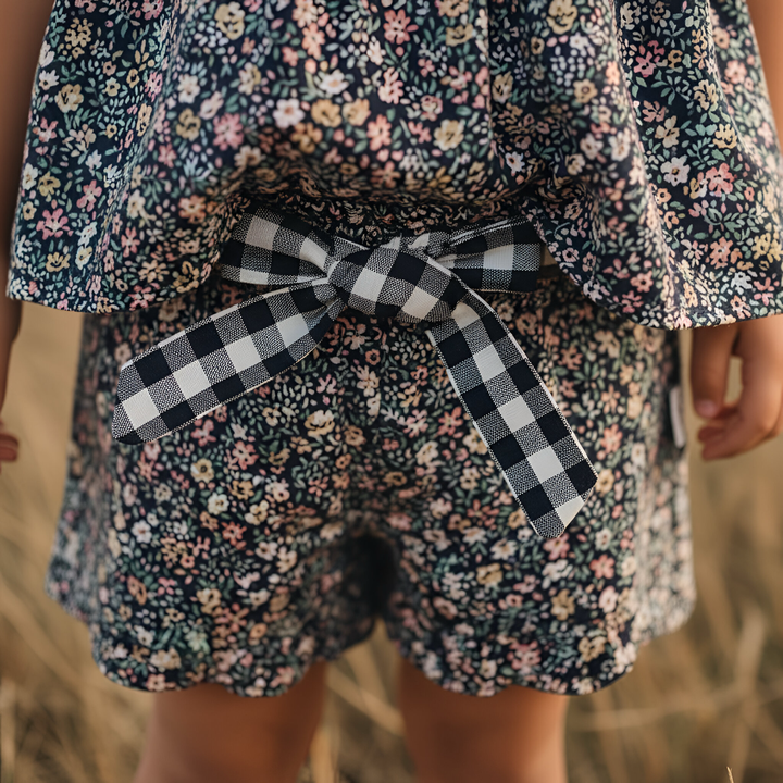 Girls Scalloped Hem Shorts - Vintage Posy