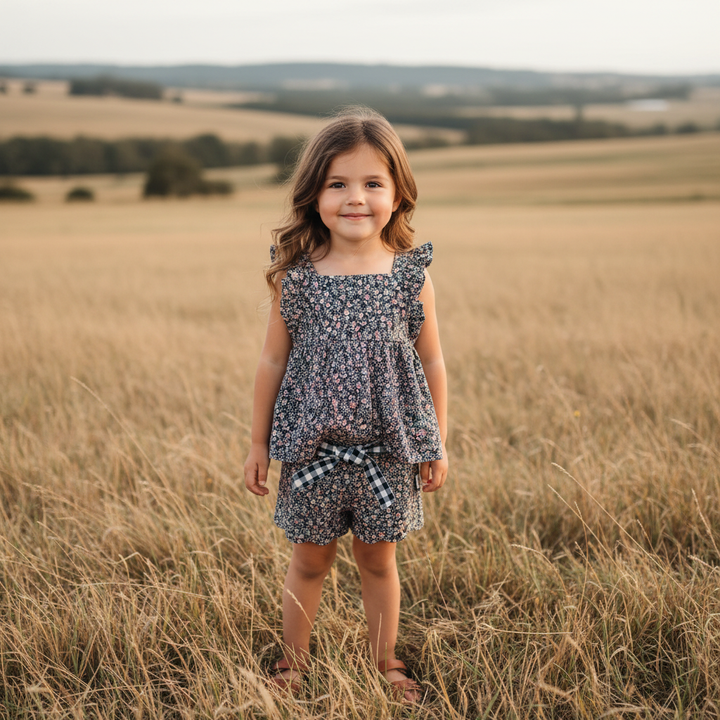 Girls Esme Top - Vintage Posy