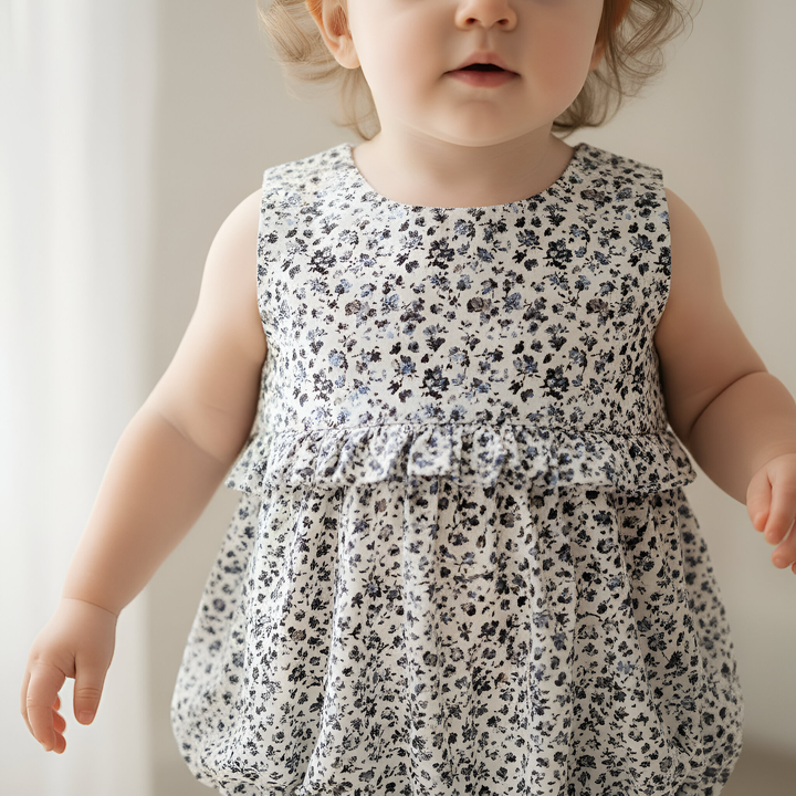 Baby Girls Nora Playsuit - Navy Daisy