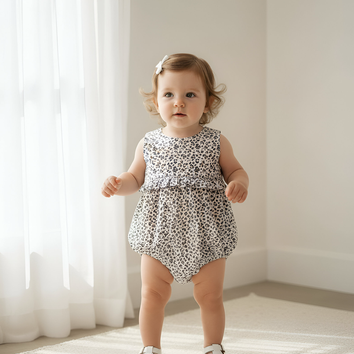 Baby Girls Nora Playsuit - Navy Daisy