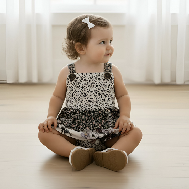 Baby Girls Frilly Playsuit - Meadow Florals