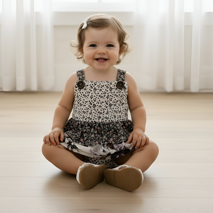 Baby Girls Frilly Playsuit - Meadow Florals