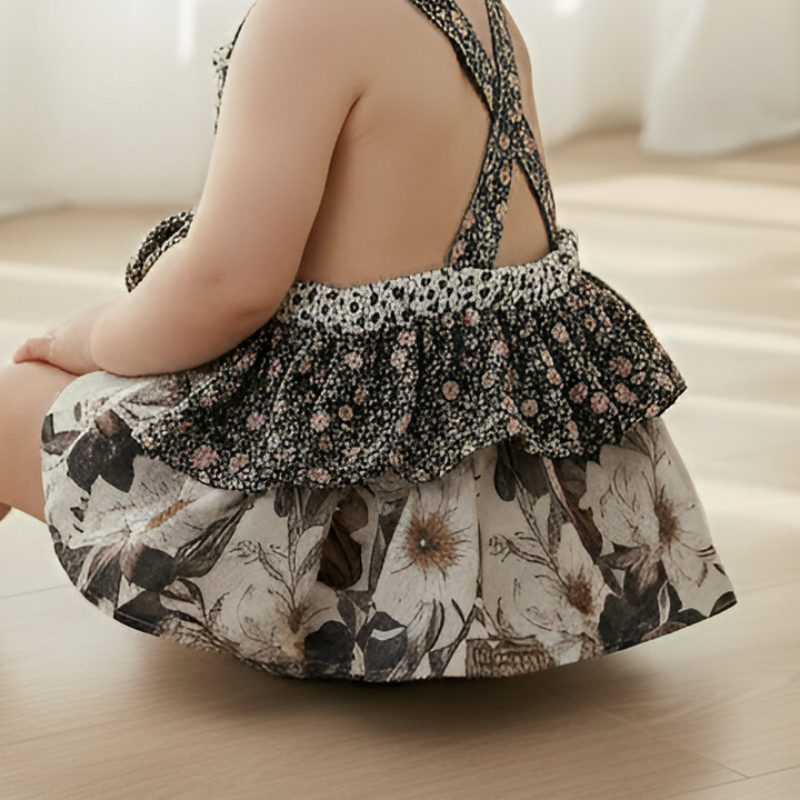Baby Girls Frilly Playsuit - Meadow Florals