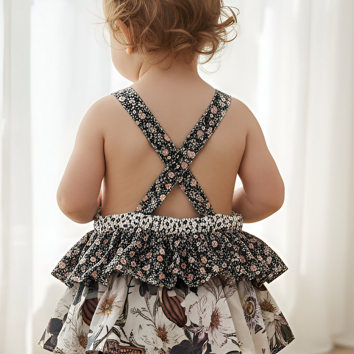 Baby Girls Frilly Playsuit - Meadow Florals