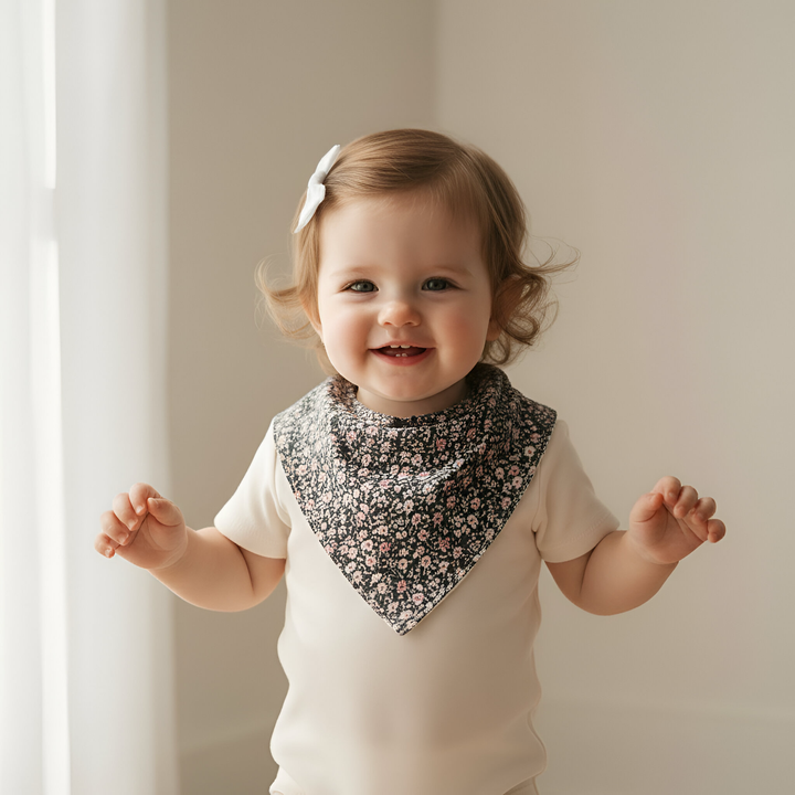 Baby Girls Dribble Bib - Vintage Posy