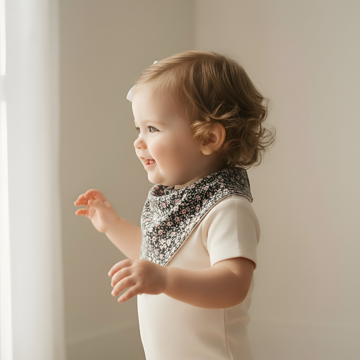 Baby Girls Dribble Bib - Vintage Posy