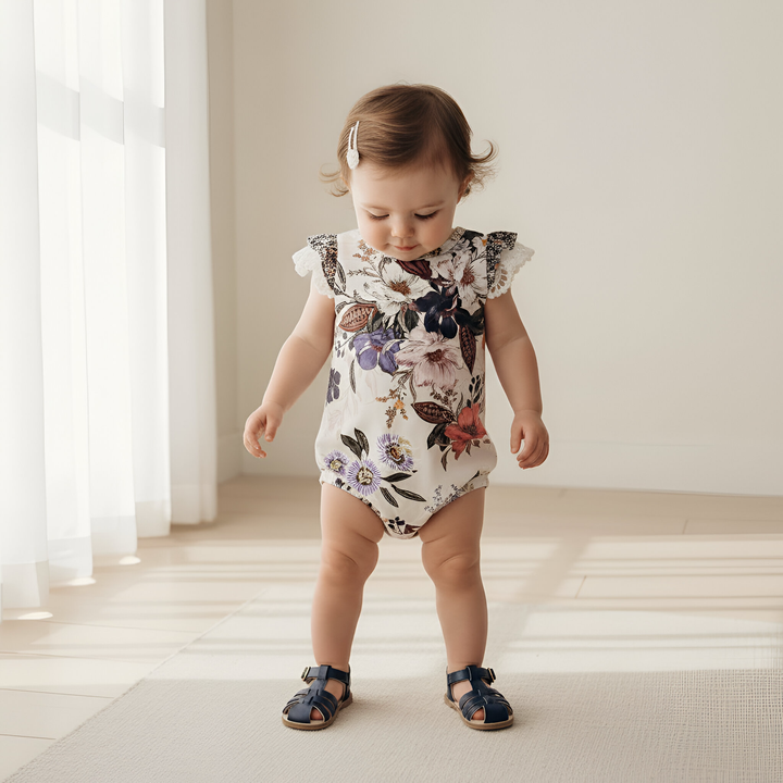 Baby Girls Knit Romper - Native Floral