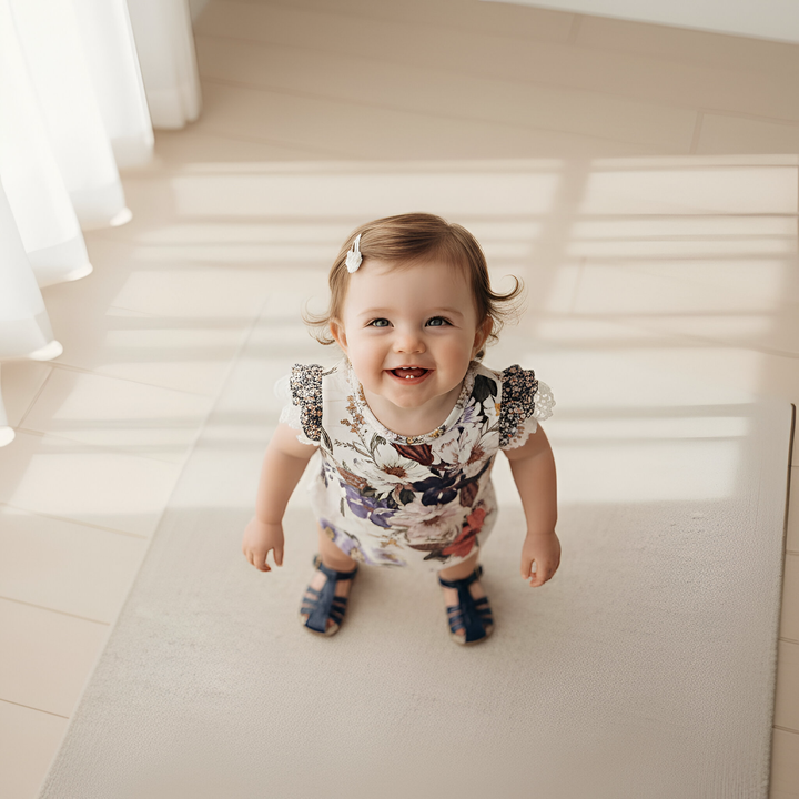 Baby Girls Knit Romper - Native Floral