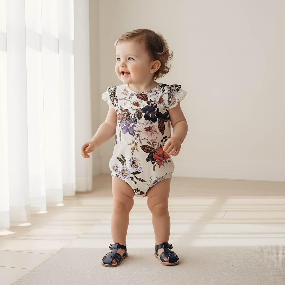 Baby Girls Knit Romper - Native Floral