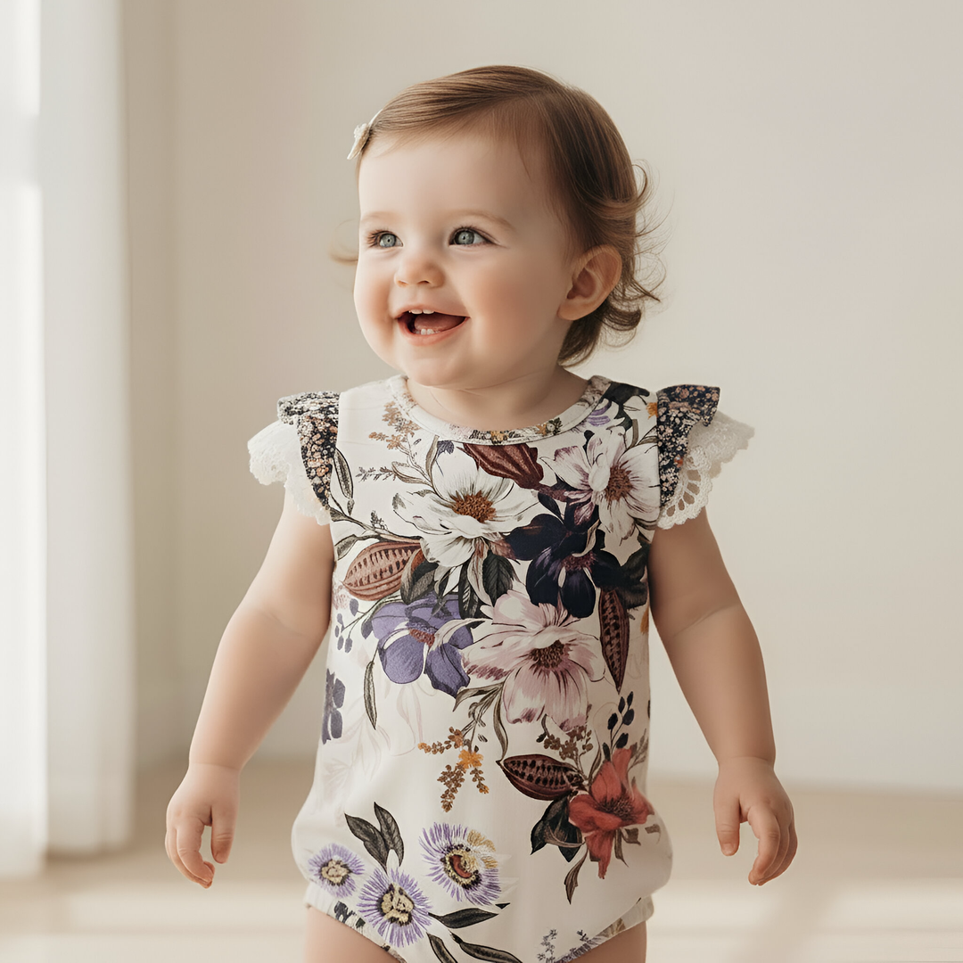 Baby Girls Knit Romper - Native Floral