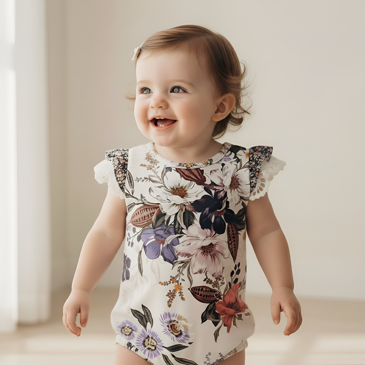 Baby Girls Knit Romper - Native Floral