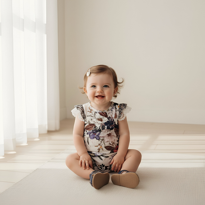 Baby Girls Knit Romper - Native Floral