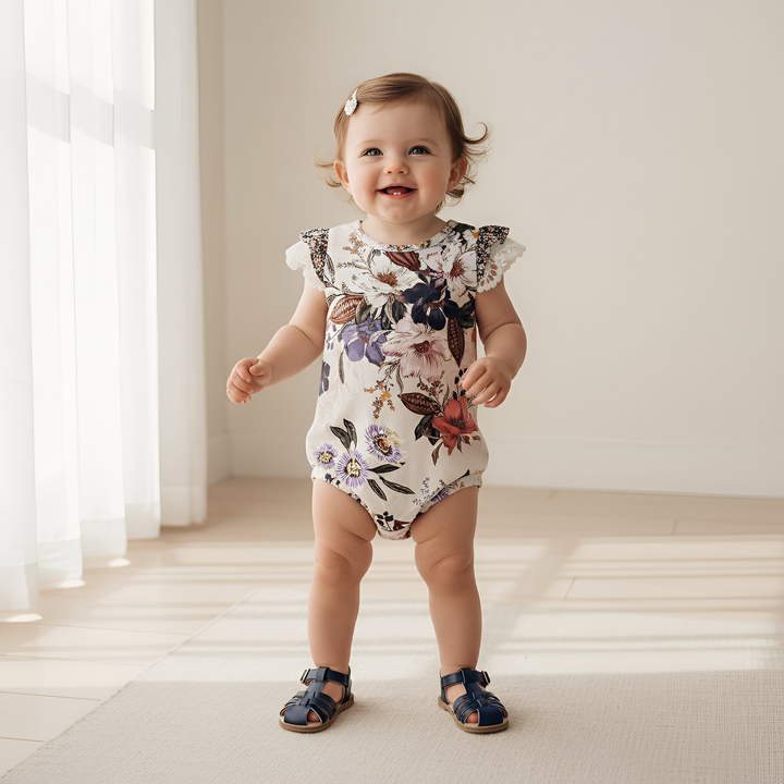 Baby Girls Knit Romper - Native Floral