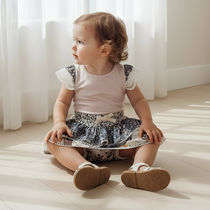 Baby Girls Frilly Pilcher Skirt - Meadow Florals