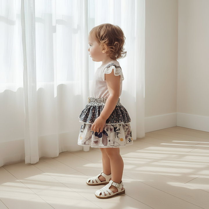 Baby Girls Frilly Pilcher Skirt - Meadow Florals