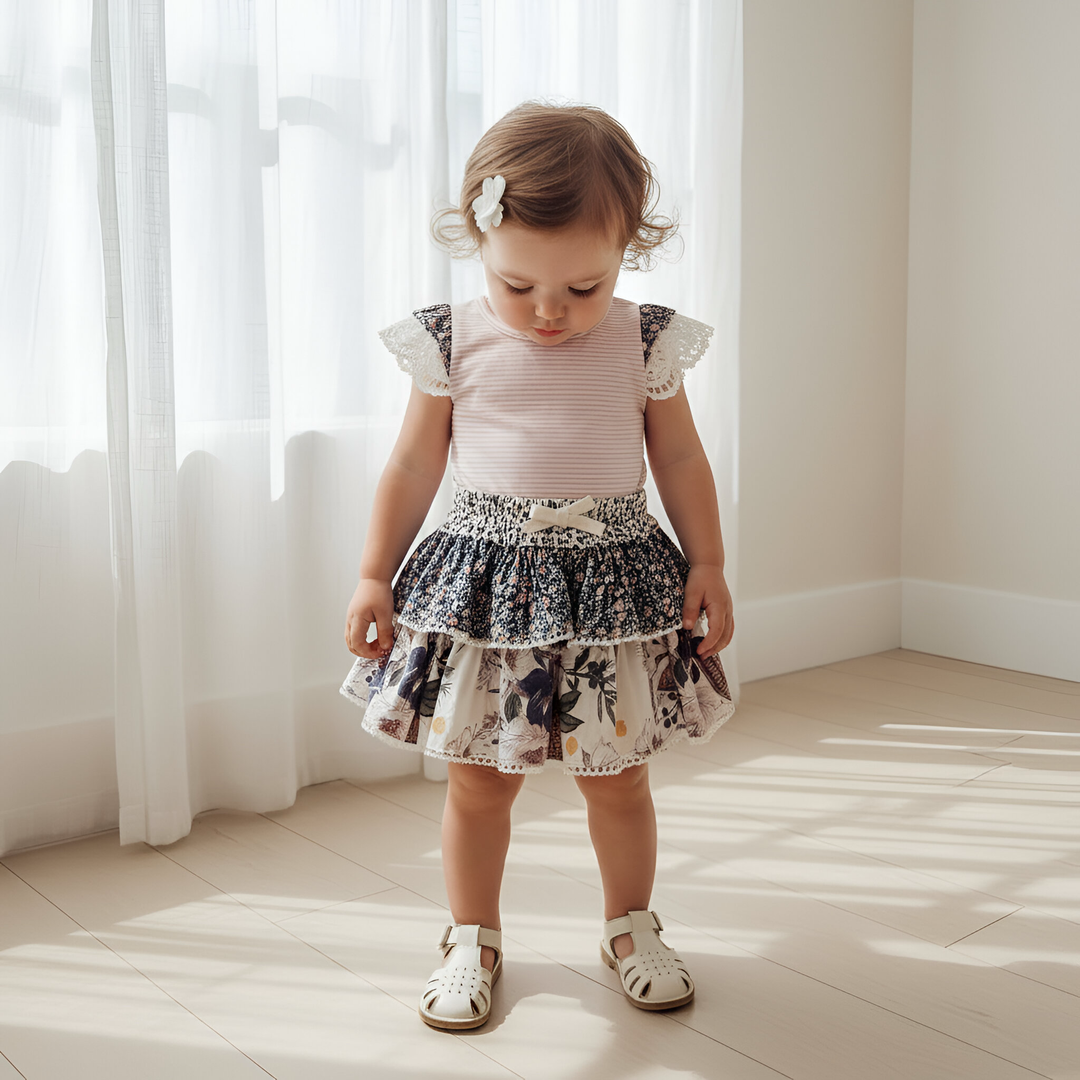 Baby Girls Frilly Pilcher Skirt - Meadow Florals