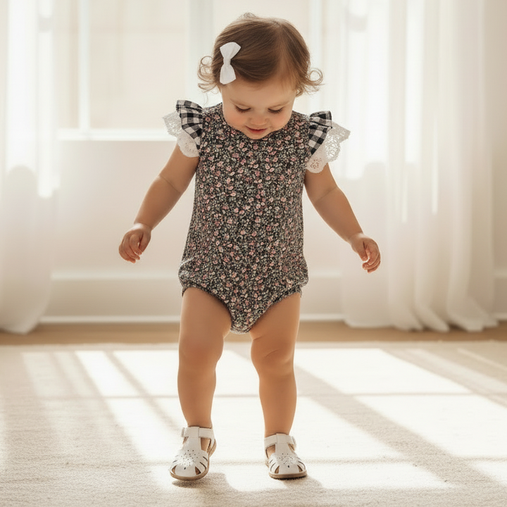 Baby Girls Knit Romper - Vintage Posy