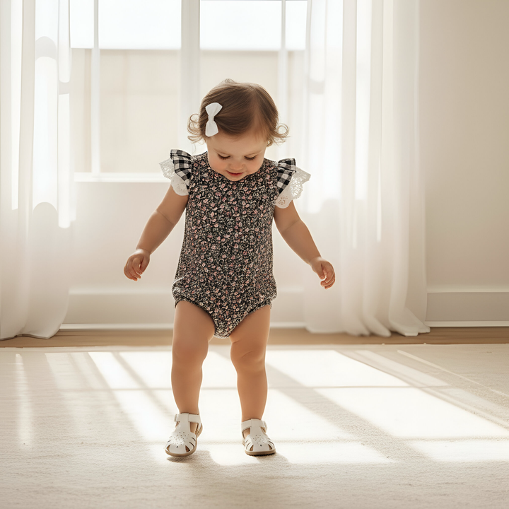 Baby Girls Knit Romper - Vintage Posy