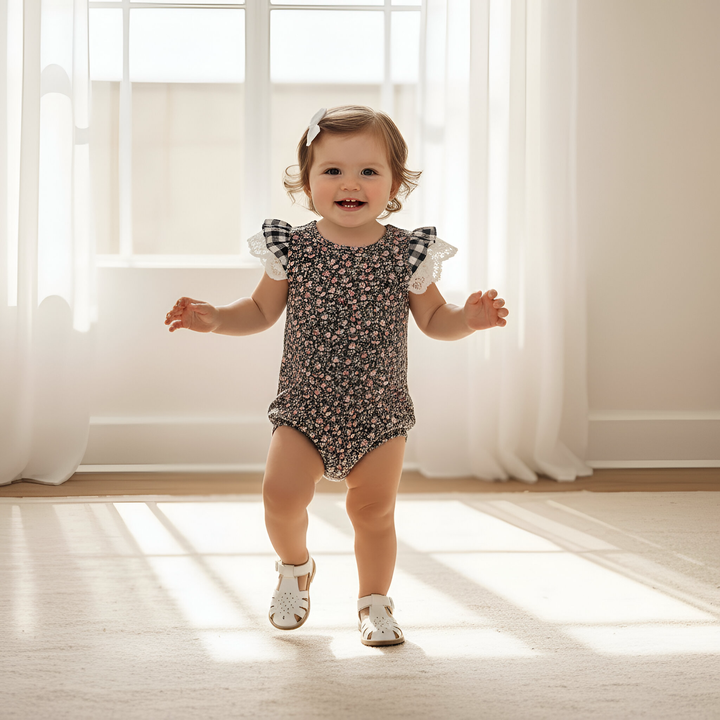Baby Girls Knit Romper - Vintage Posy