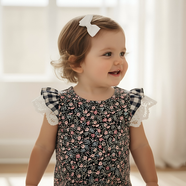 Baby Girls Knit Romper - Vintage Posy