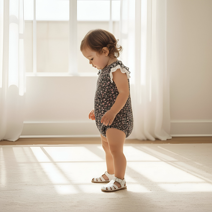 Baby Girls Knit Romper - Vintage Posy