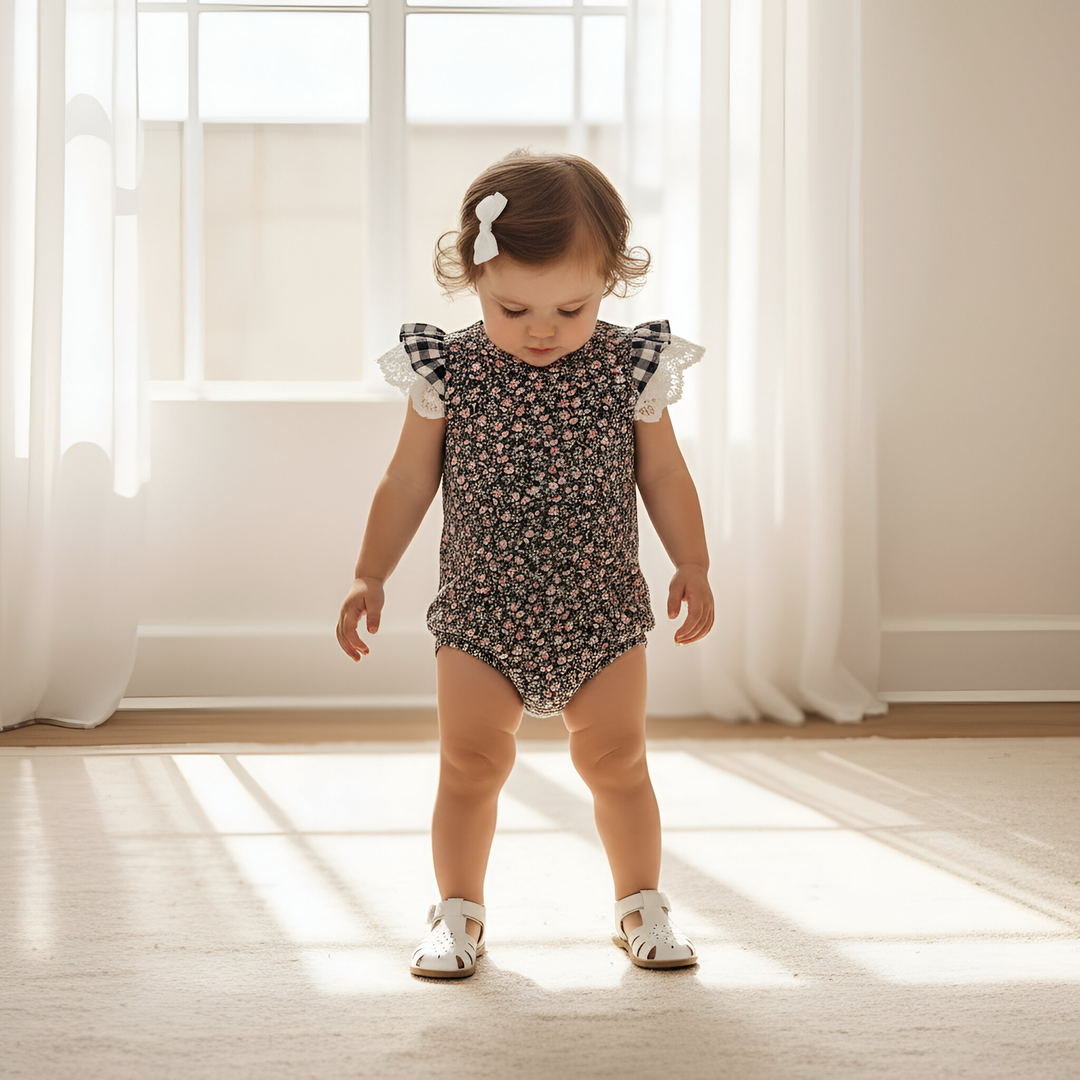 Baby Girls Knit Romper - Vintage Posy