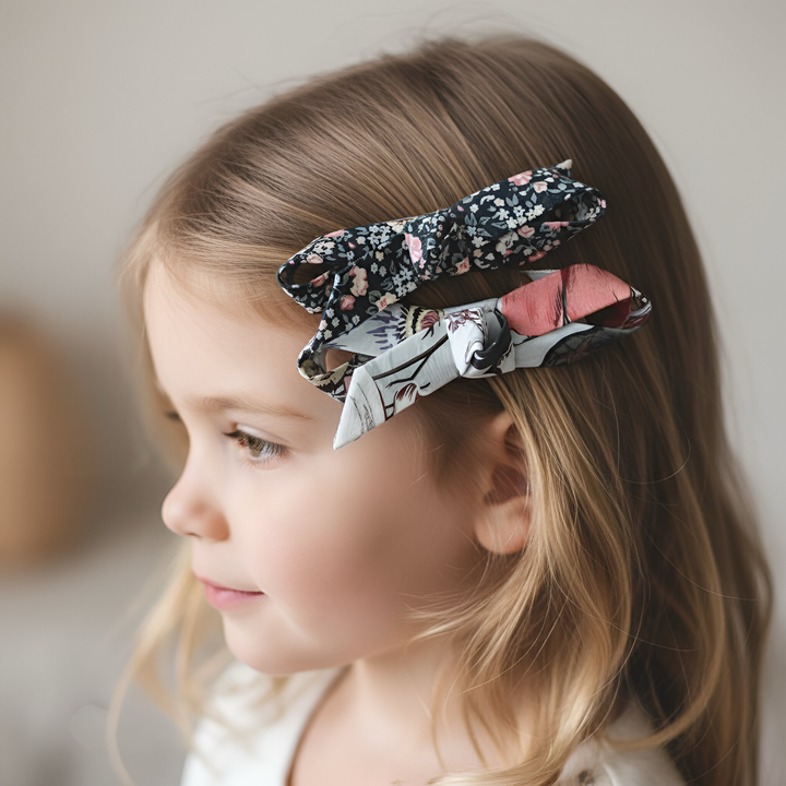 Girls Clips 2 Pack - Vintage Posy/Native Floral