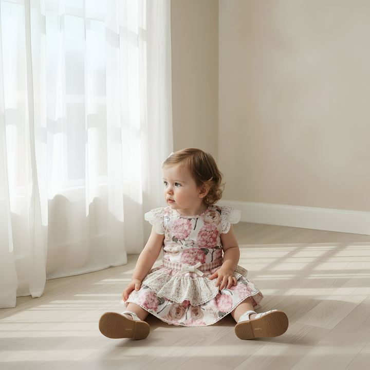 Baby Girls Frilly Pilcher Skirt - Pretty Blossom