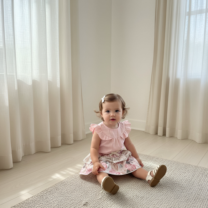 Baby Girls Frilly Pilcher Skirt - Pretty Blossom