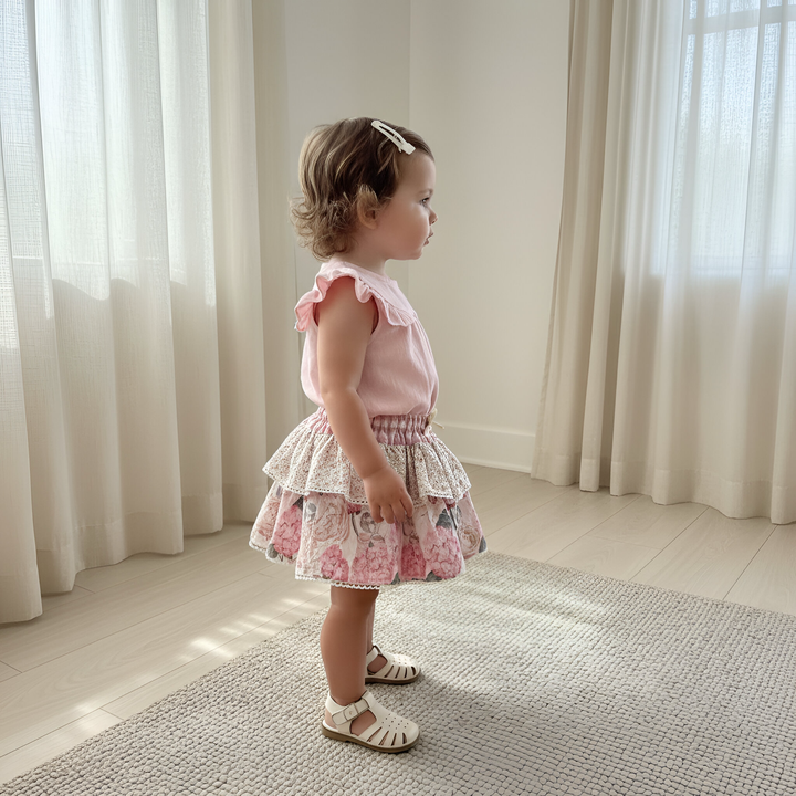 Baby Girls Frilly Pilcher Skirt - Pretty Blossom