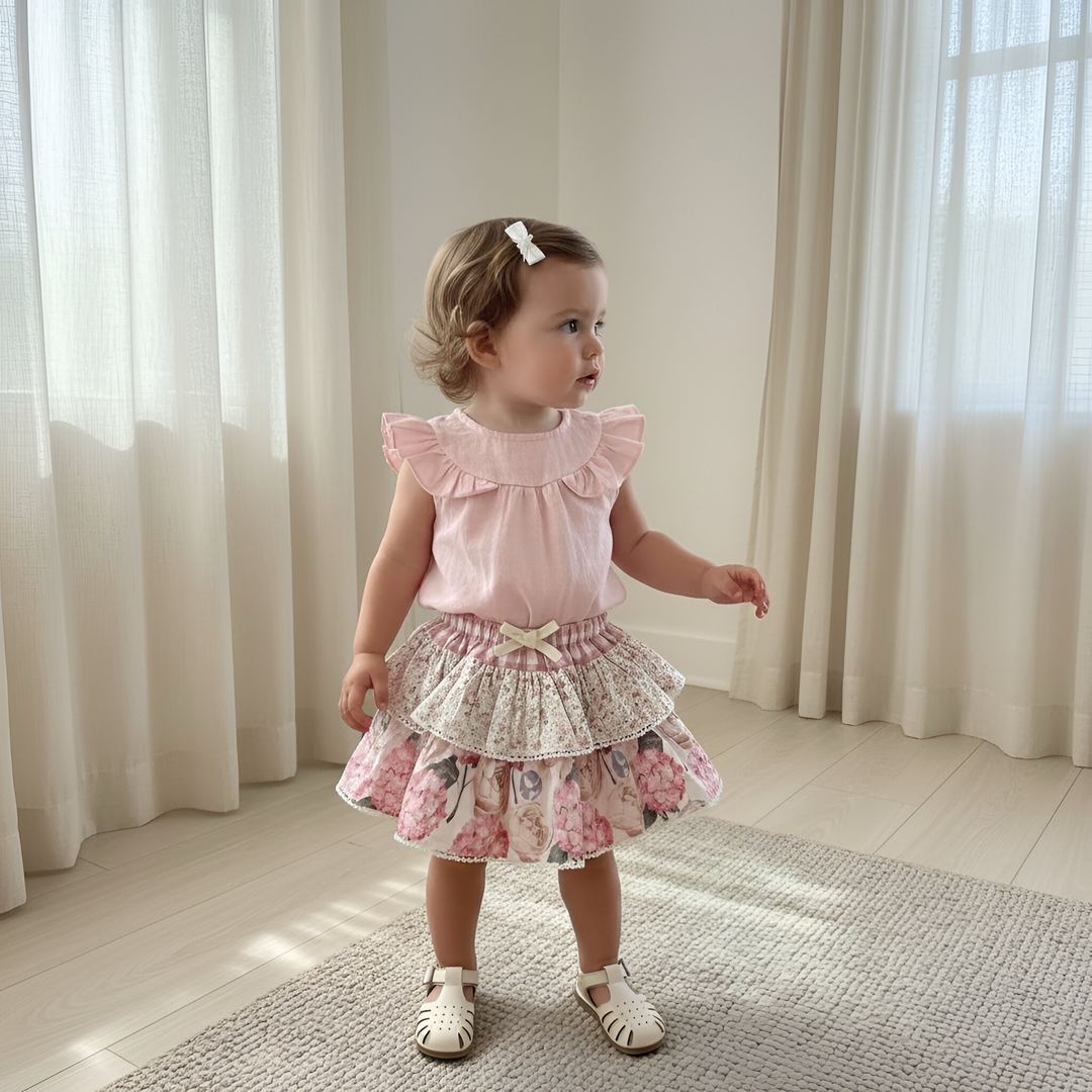 Baby Girls Frilly Pilcher Skirt - Pretty Blossom