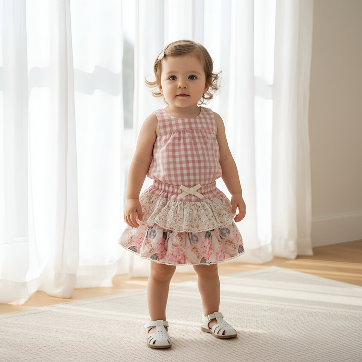 Baby Girls Frilly Pilcher Skirt - Pretty Blossom