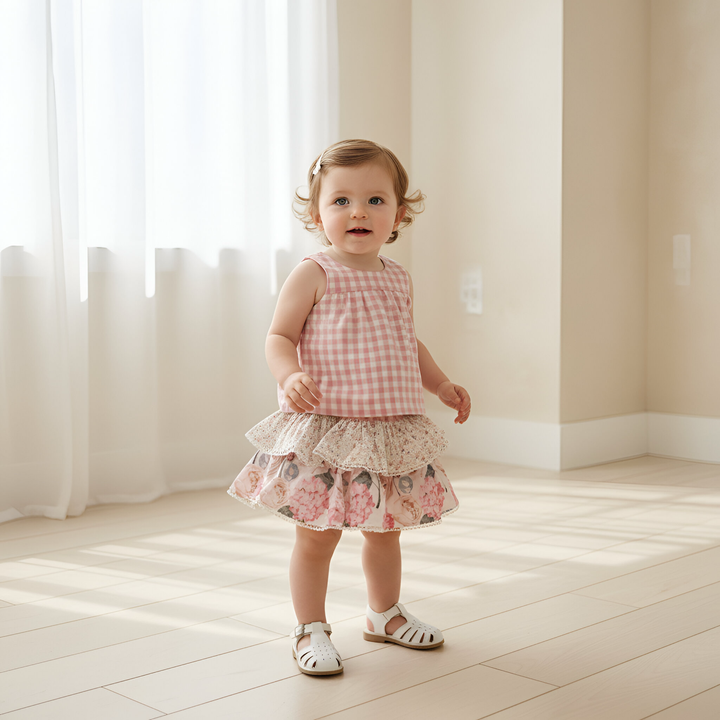 Baby Girls Frilly Pilcher Skirt - Pretty Blossom