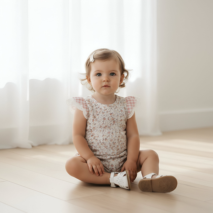 Baby Girls Knit Romper -  Petite Floral