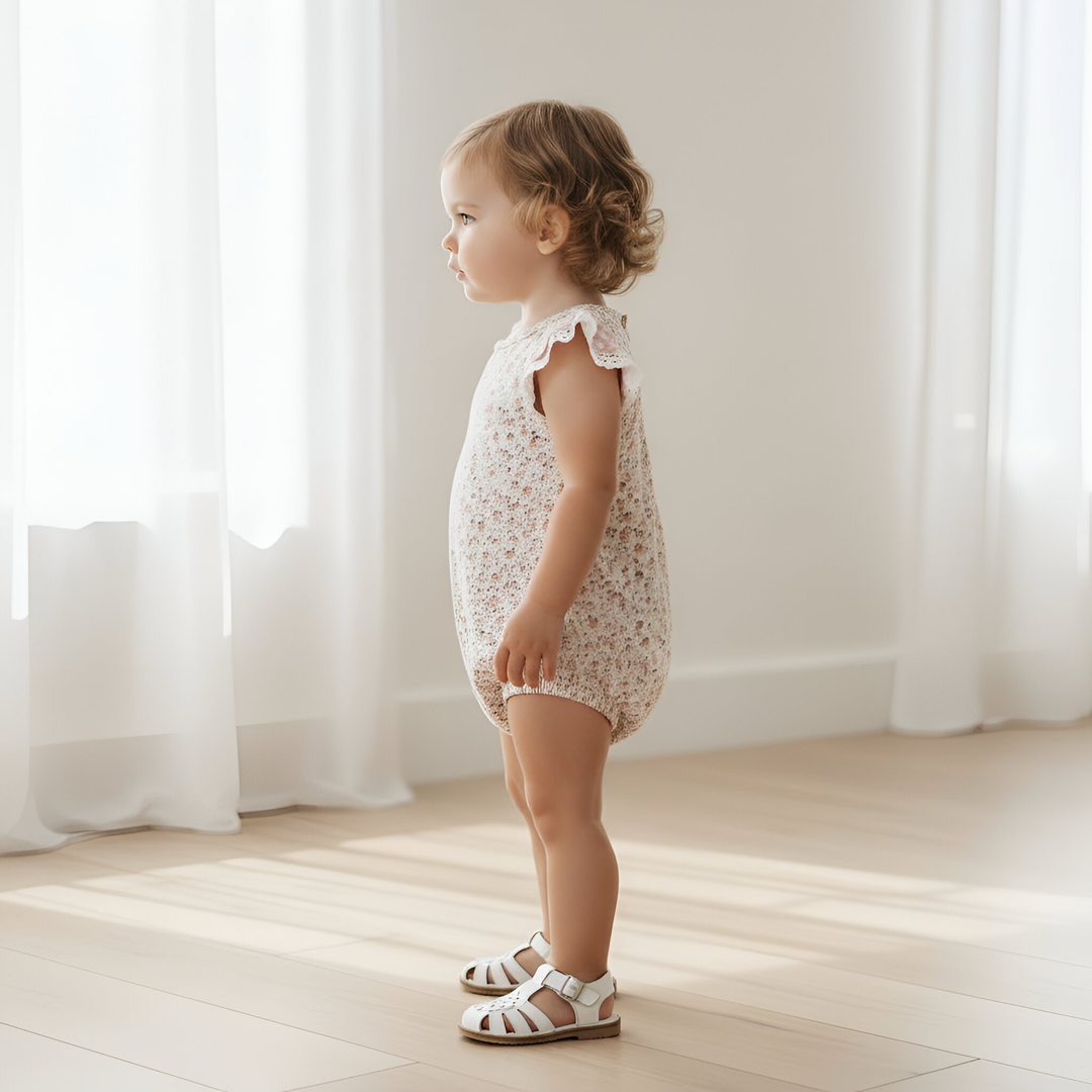 Baby Girls Knit Romper -  Petite Floral