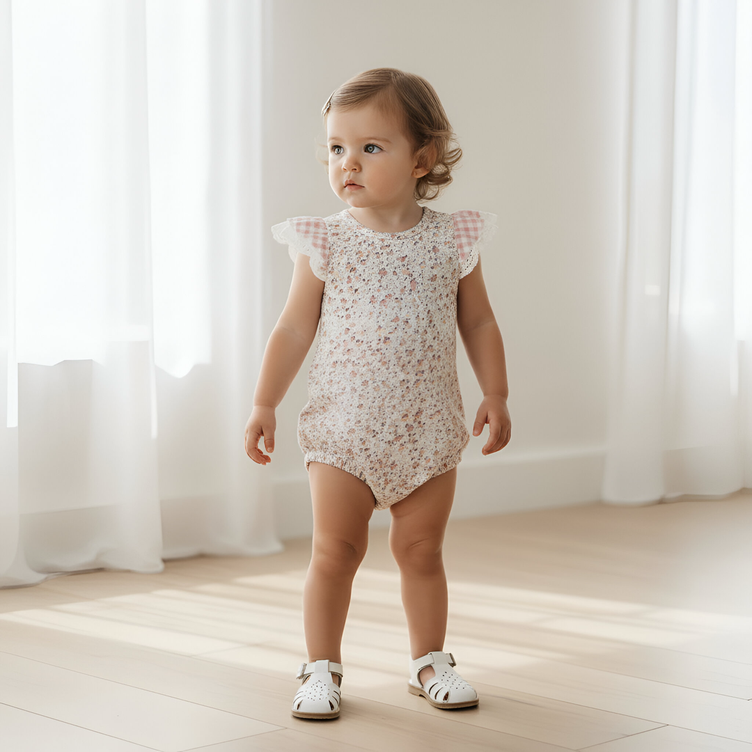 Baby Girls Knit Romper -  Petite Floral