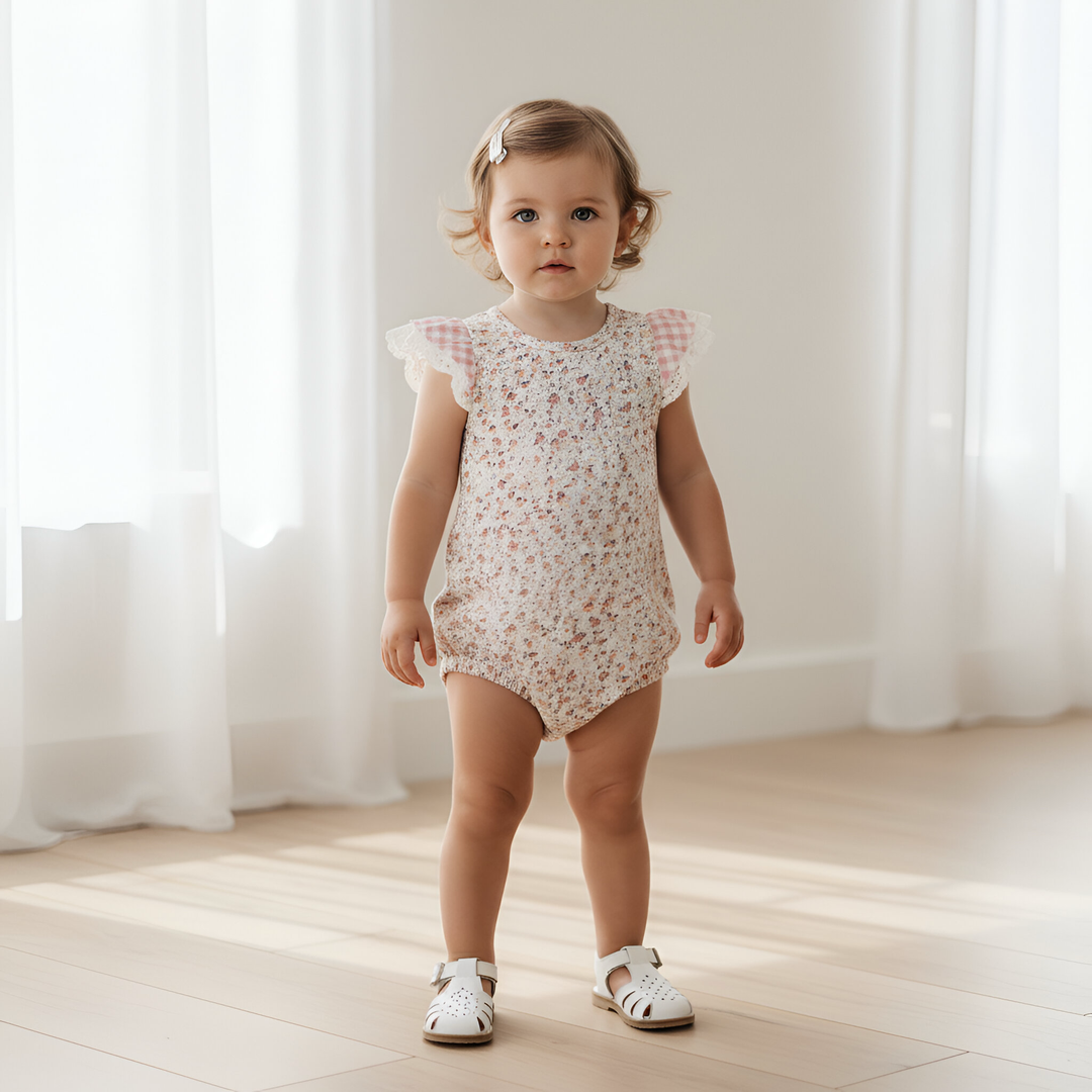 Baby Girls Knit Romper -  Petite Floral