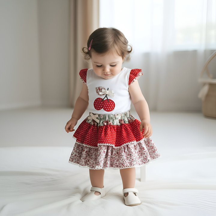 Baby Girls Frilly Pilcher Skirt - Festive Floral 26
